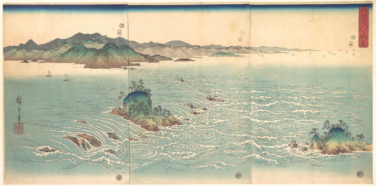 Os redemoinhos de Awa de Utagawa Hiroshige