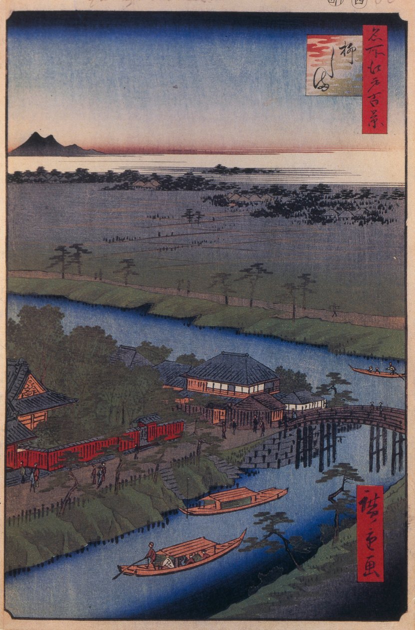 Ilha Yanagishima Cem vistas famosas de Edo, 1856-1858 de Utagawa Hiroshige