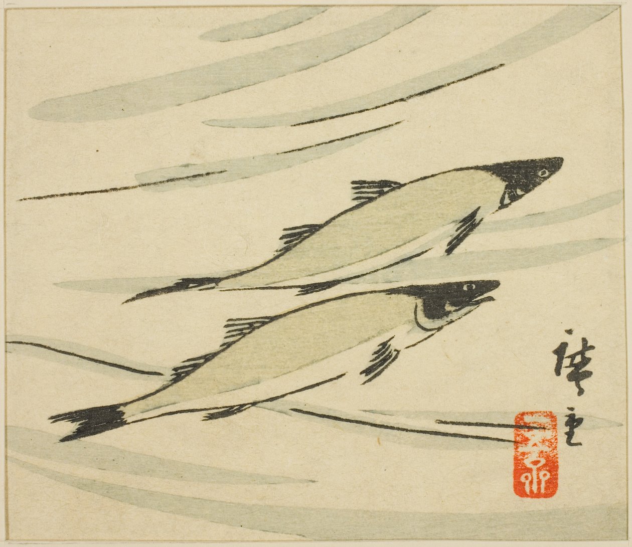 Truta, seção de uma folha de harimaze de Utagawa Hiroshige