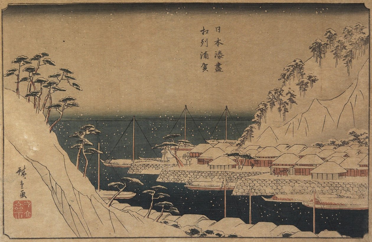 Porto de Uraga, c. 1840-1843 de Utagawa Hiroshige