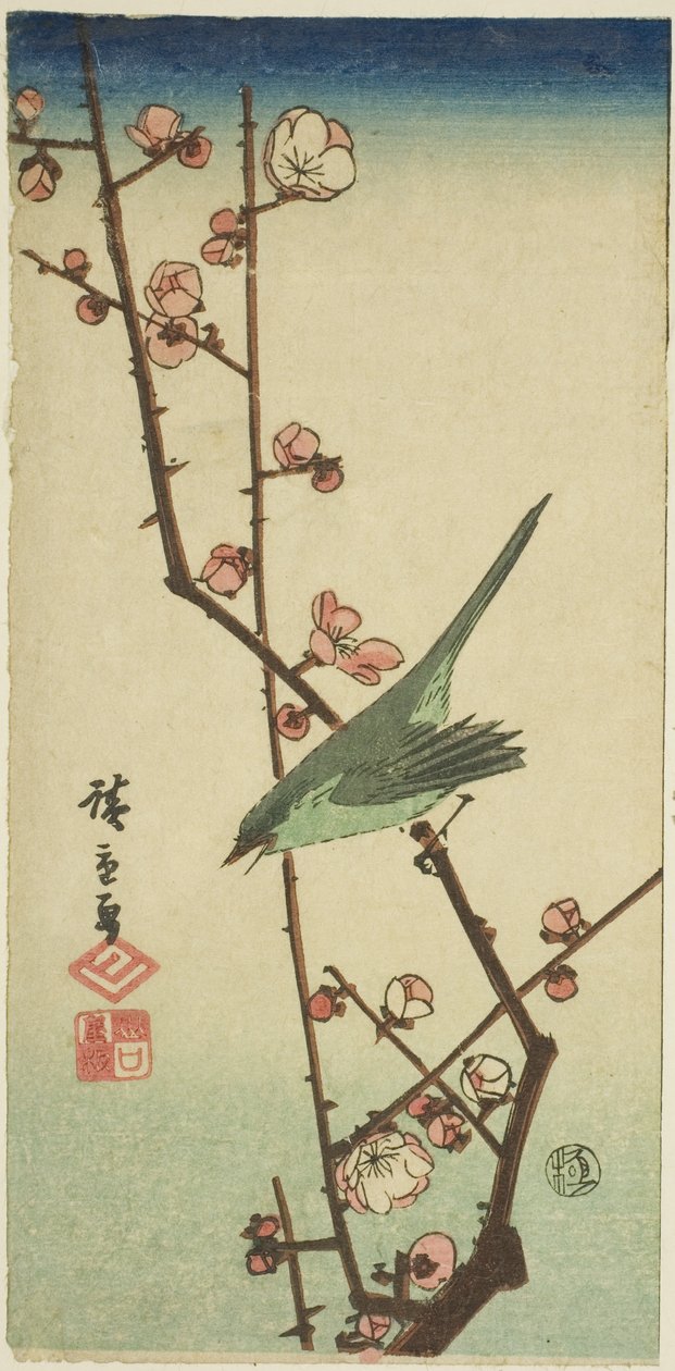 Toutinegra no ramo de ameixa de Utagawa Hiroshige