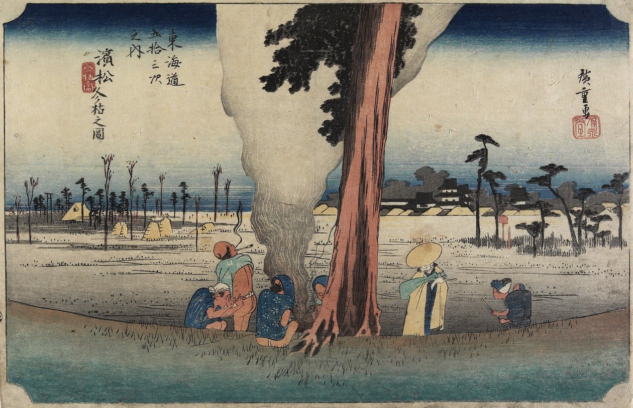 Cena de inverno, Hamamatsu, c. 1833 de Utagawa Hiroshige