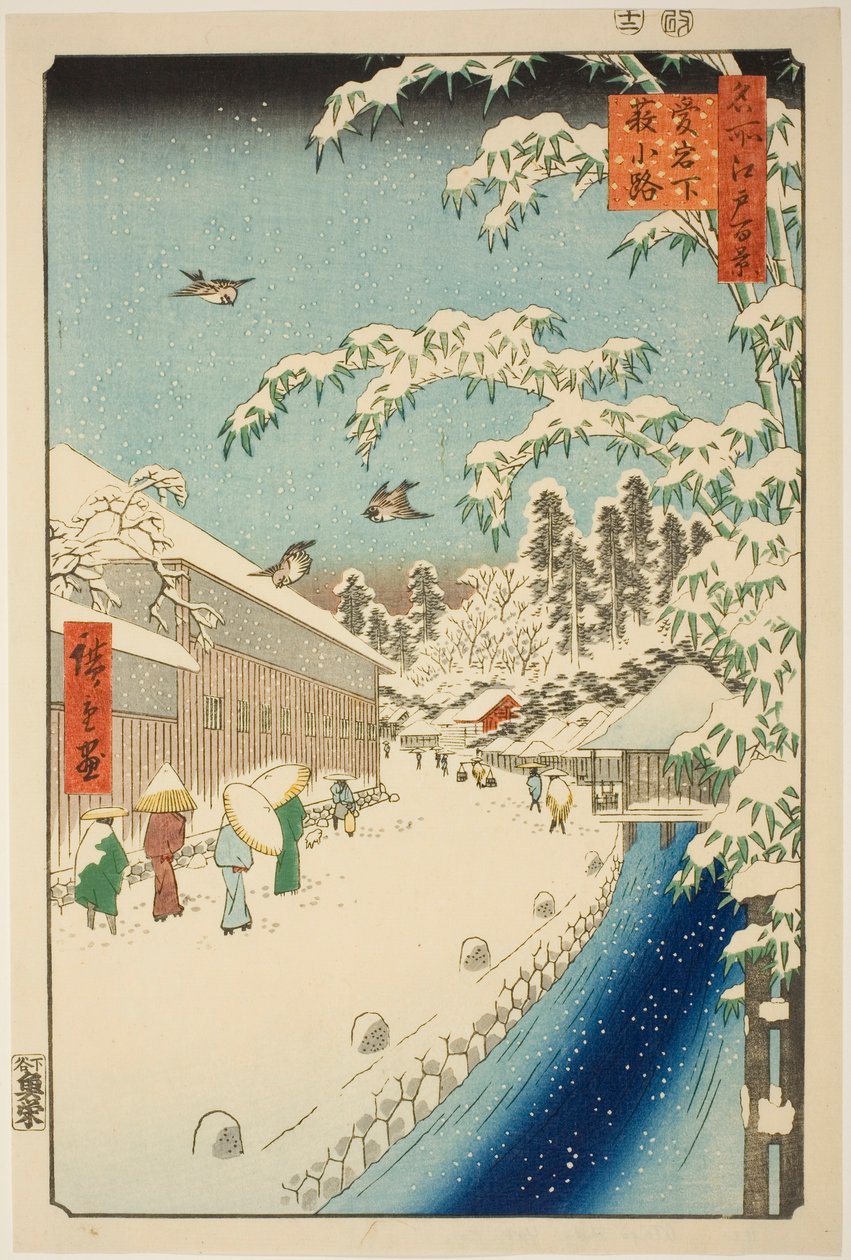 Rua Yabu ao pé do Monte Atago (Atagoshita yabukoji), da série "Cem Vistas Famosas de Edo (Meisho Edo hyakkei)" de Utagawa Hiroshige