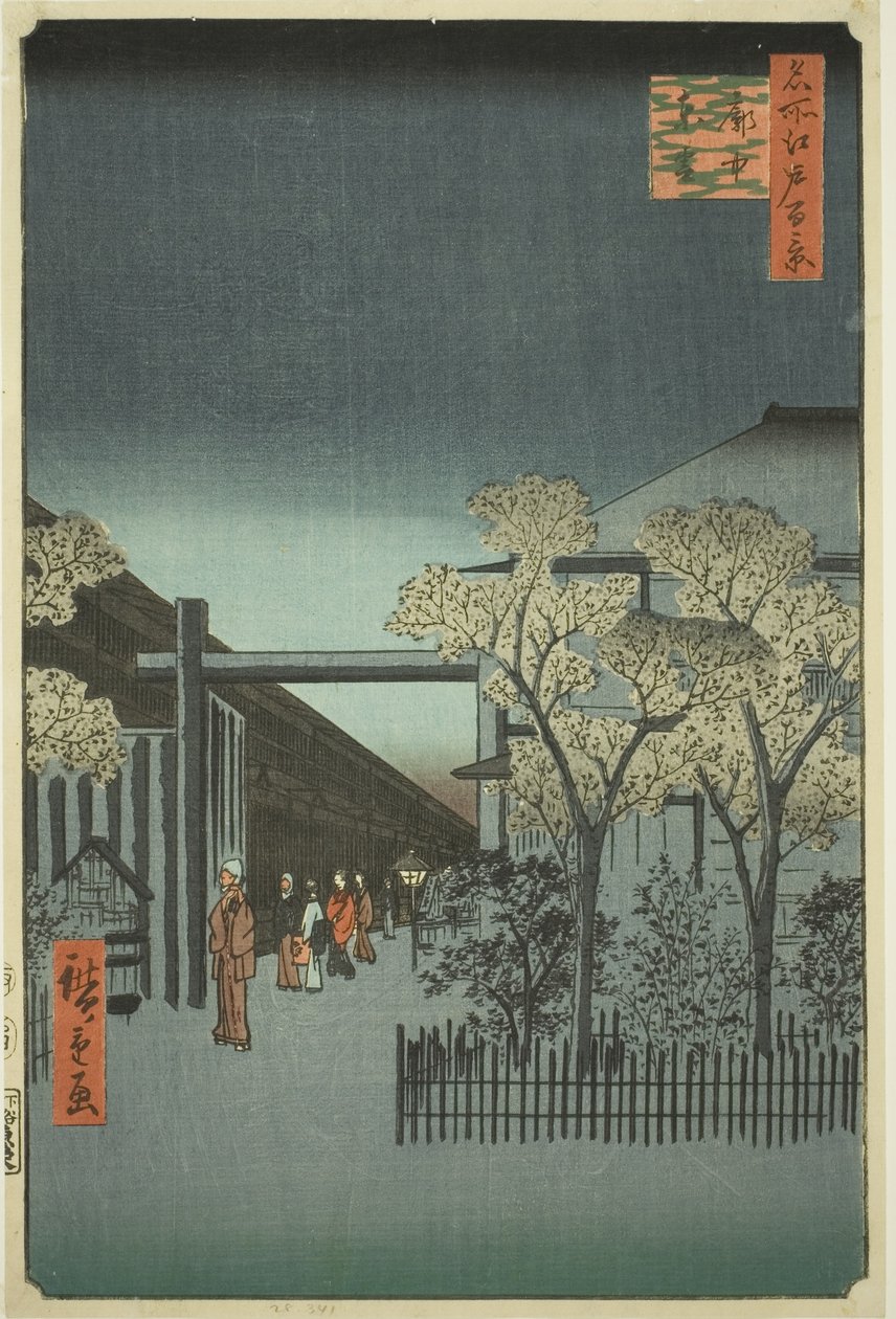 Yoshiwara I senti Kurt rs at Dawn (cada Chu Shinonome), da série ”Ridge dre d fa net s views of Edo (Cem pontos turísticos famosos de Edo)” de Utagawa Hiroshige