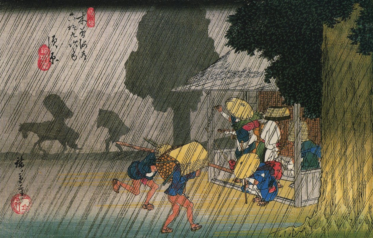 n.º 39 Suhara, de As sessenta e nove estações do Kiso-kaidō de Utagawa Hiroshige