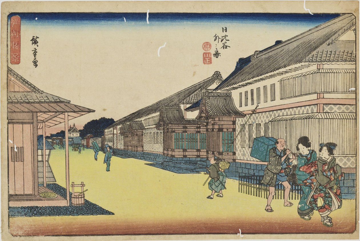 «Fora de Hibiya» da série «Vistas notáveis de Edo» de Utagawa Hiroshige