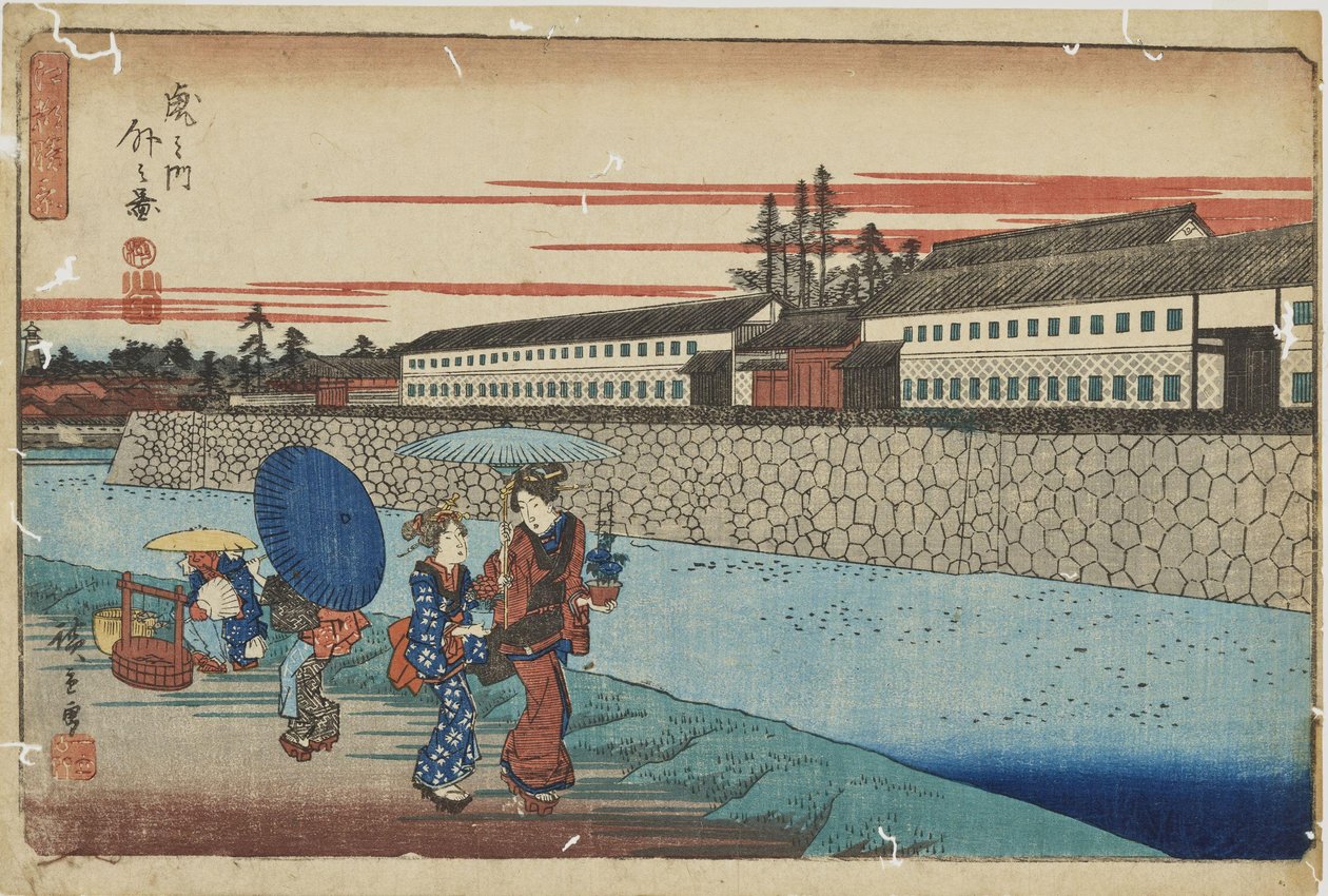 «Nos arredores de Toranomon», da série «Vistas Notáveis de Edo» de Utagawa Hiroshige