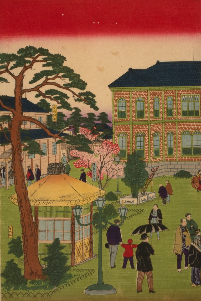 Segunda exposição industrial nacional no Parque Ueno de Utagawa Hiroshige III
