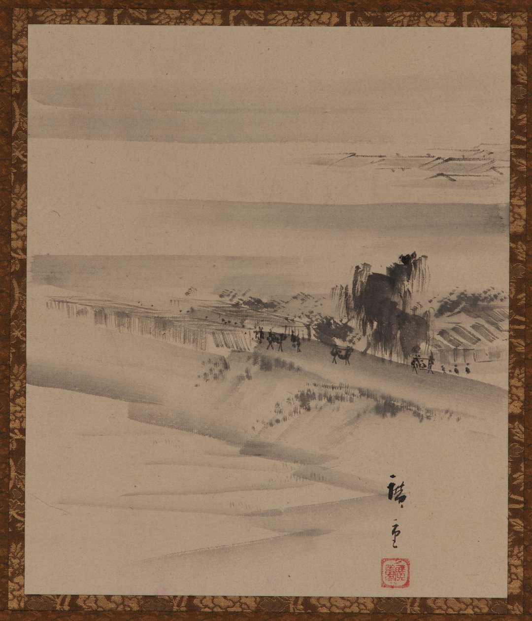 Paisagem: rio, cidade e neblina, período Edo, século XIX. de Utagawa Hiroshige II