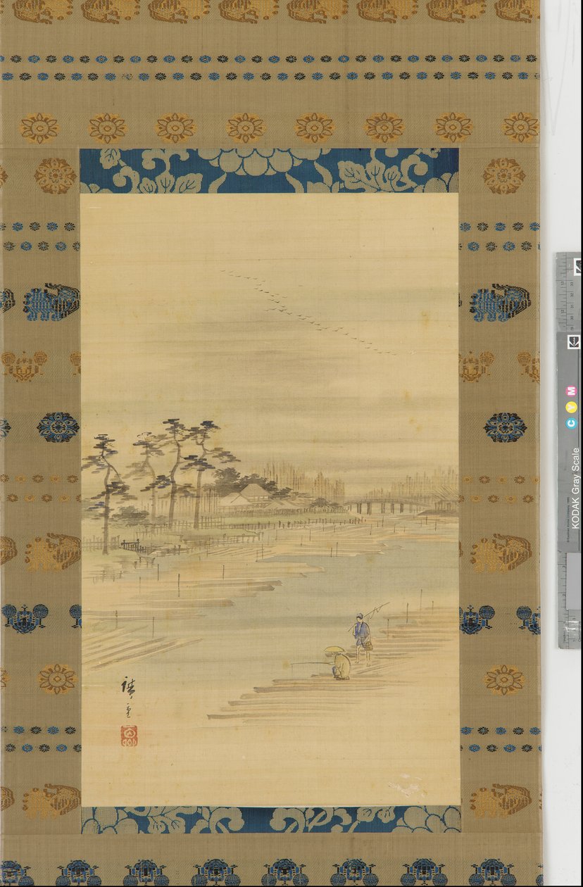 Rio-paisagem: serrarias e jangadas, meados do século XIX. de Utagawa Hiroshige II