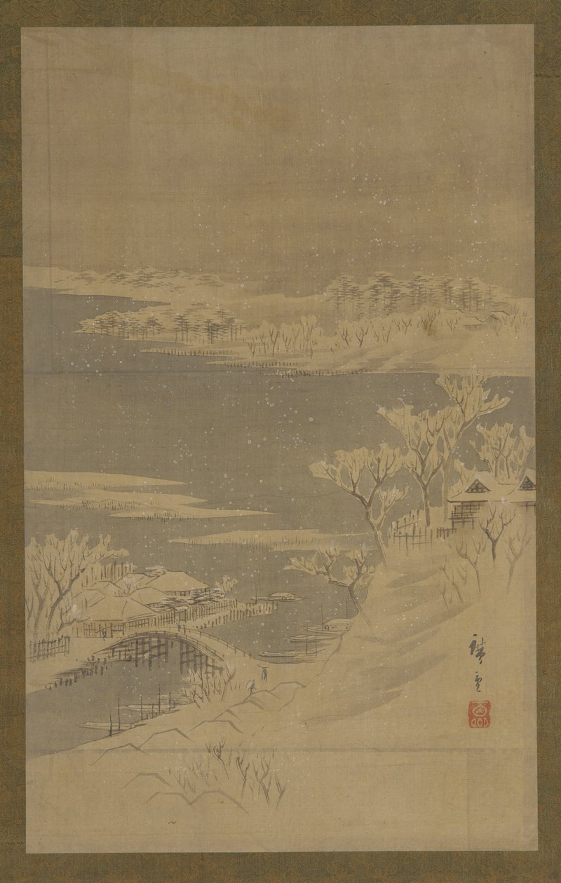 Paisagem de inverno, meados do século XIX. de Utagawa Hiroshige II