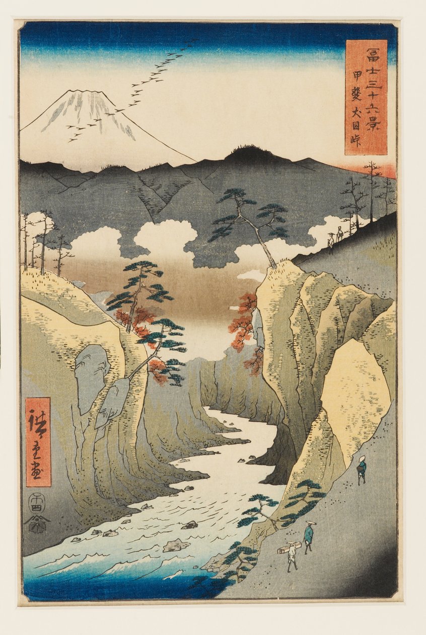 Passo de Inume na província de Kai de Utagawa II Hiroshige