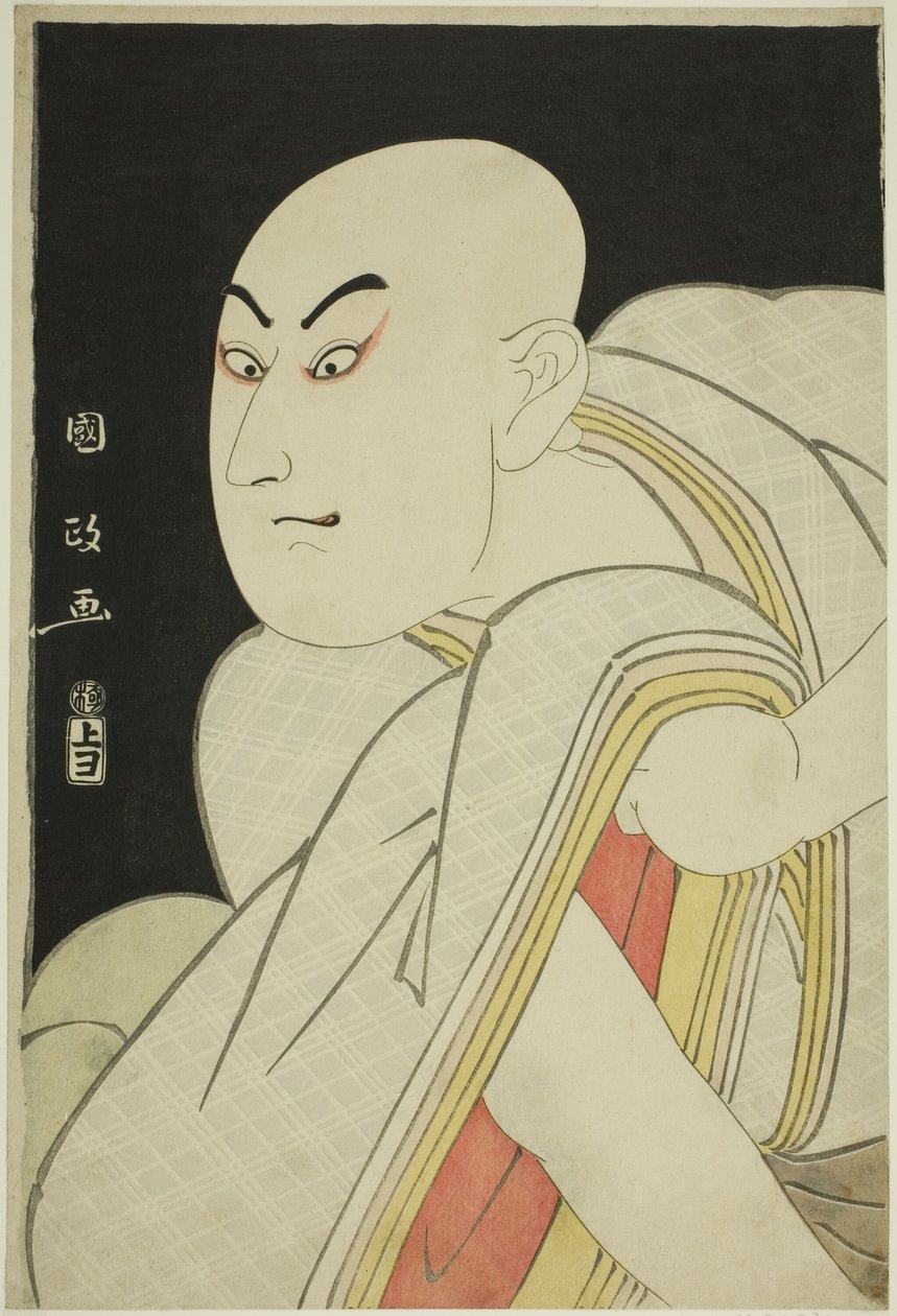 O ator Sawamura Sojuro lll como o sacerdote leigo Kiyomori de Utagawa Kunimasa