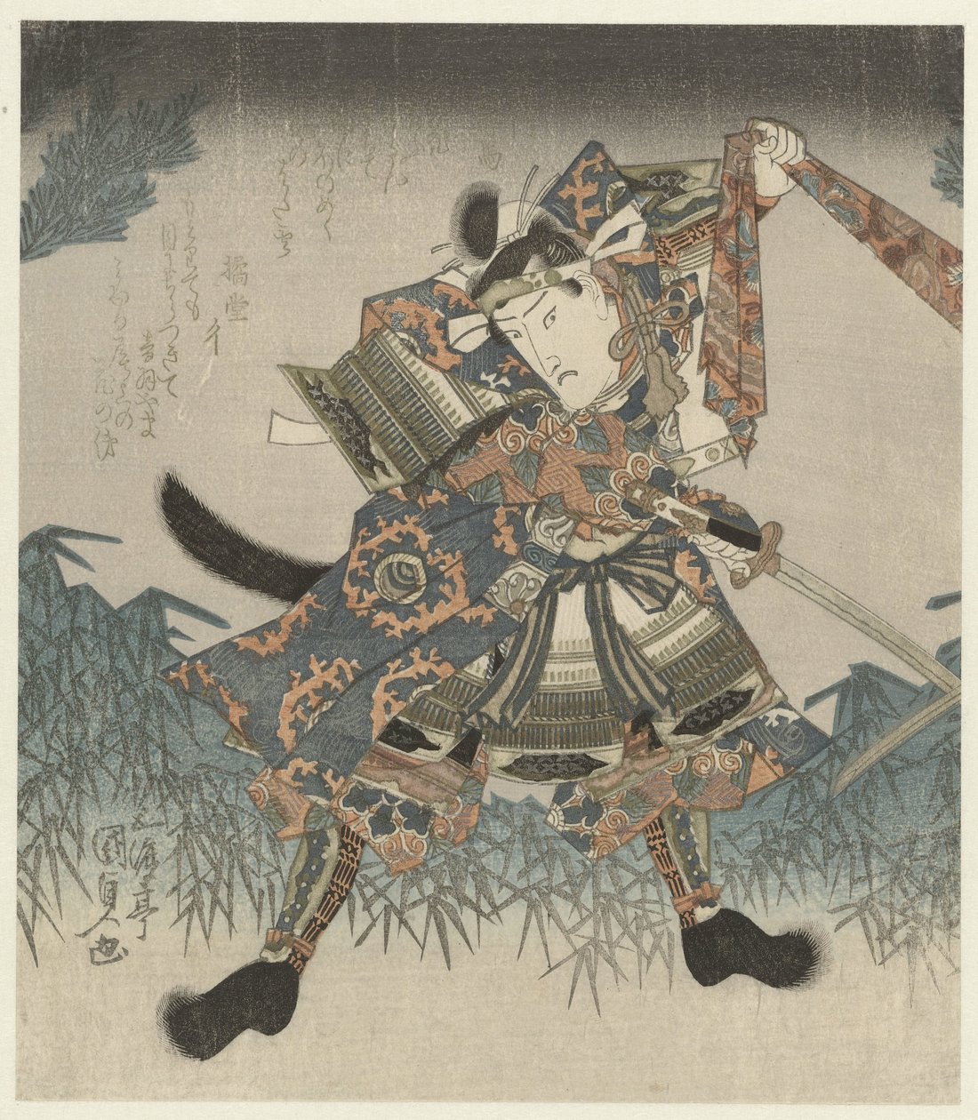 Actor como guerreiro
Uma série de cinco estampas (título da série)
Gobantsuzuki no uchi (título da série sobre o objecto) de Utagawa Kunisada (I)