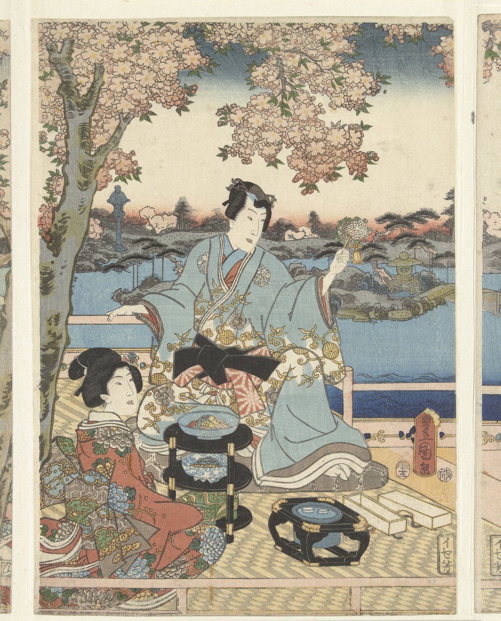 Um banquete de primavera para o Genji Oriental Azuma Genji hana no yuen de Utagawa Kunisada (I)