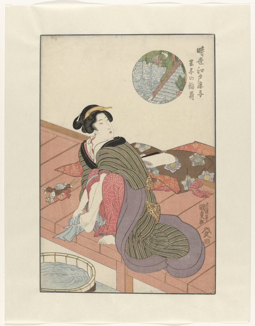 Templo Inari
Oji no Inari (título sobre o objecto)
Schoonheden uit Edo (título da série sobre o objecto)
Jisei Edo kanoko (título da série sobre o objecto) de Utagawa Kunisada (I)