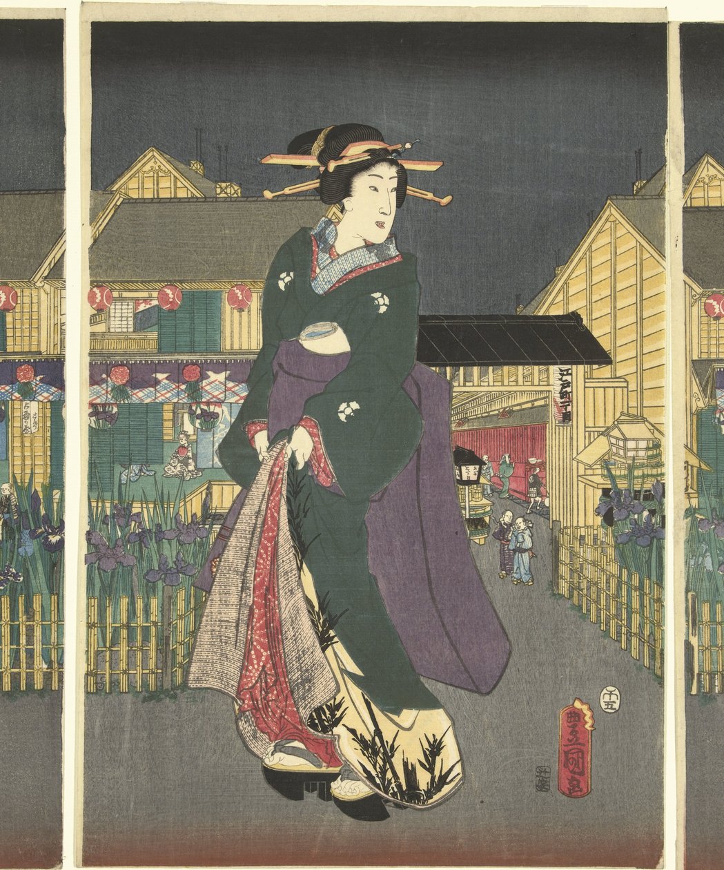 Irriga em plena floração de Utagawa Kunisada (I)