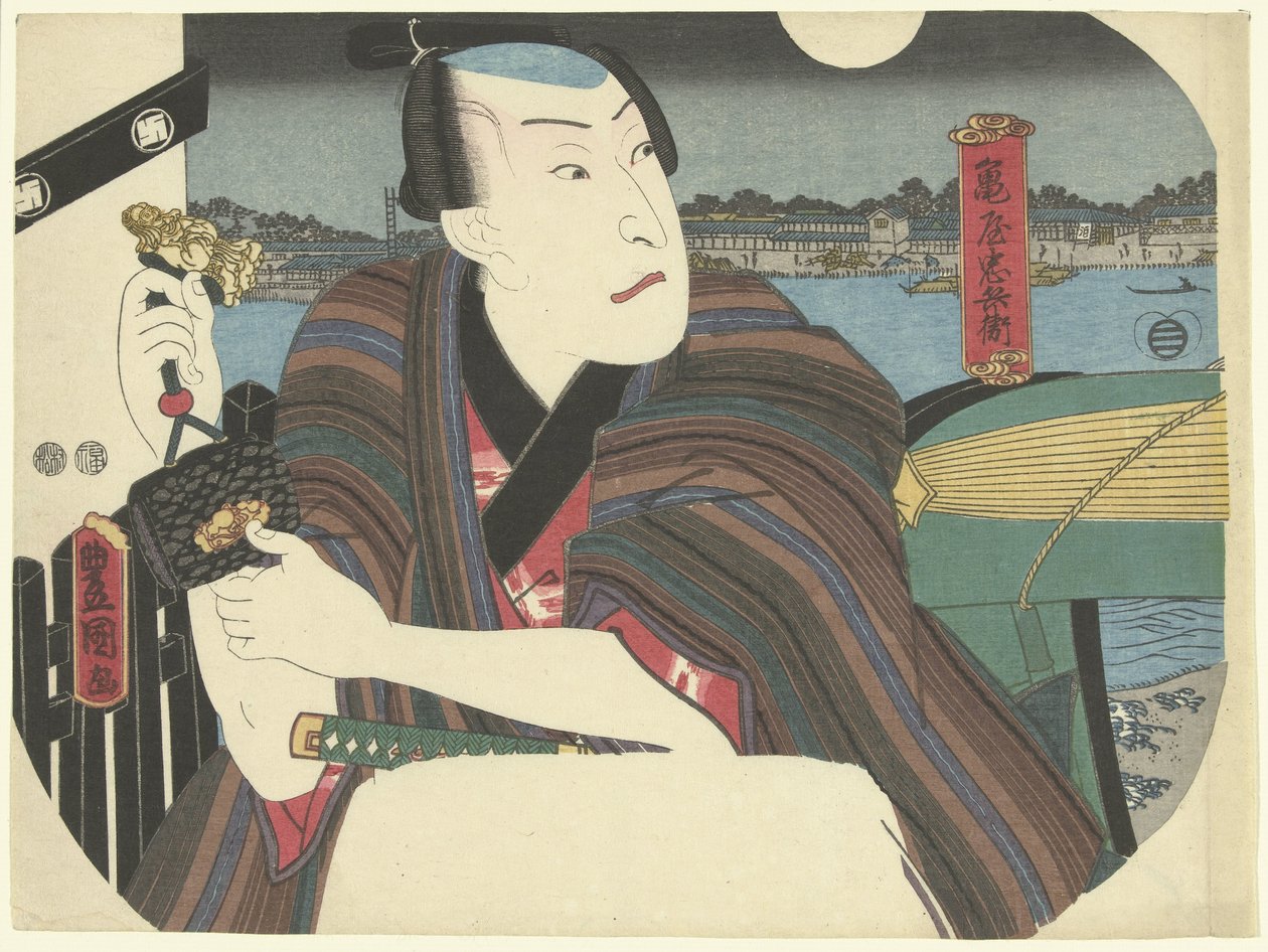 Samurai por rio de Utagawa Kunisada (I)