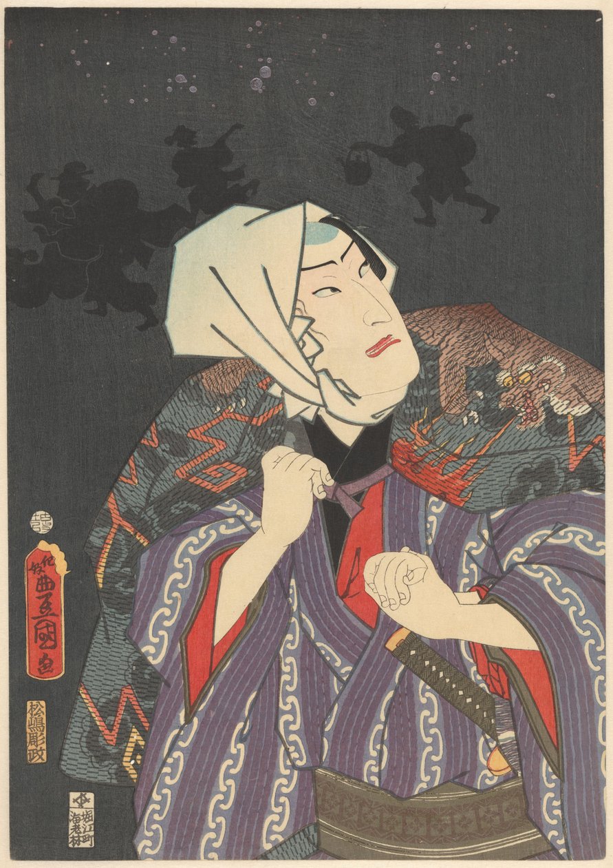 Tokijirô com casaco de bombeiro de Utagawa Kunisada (I)