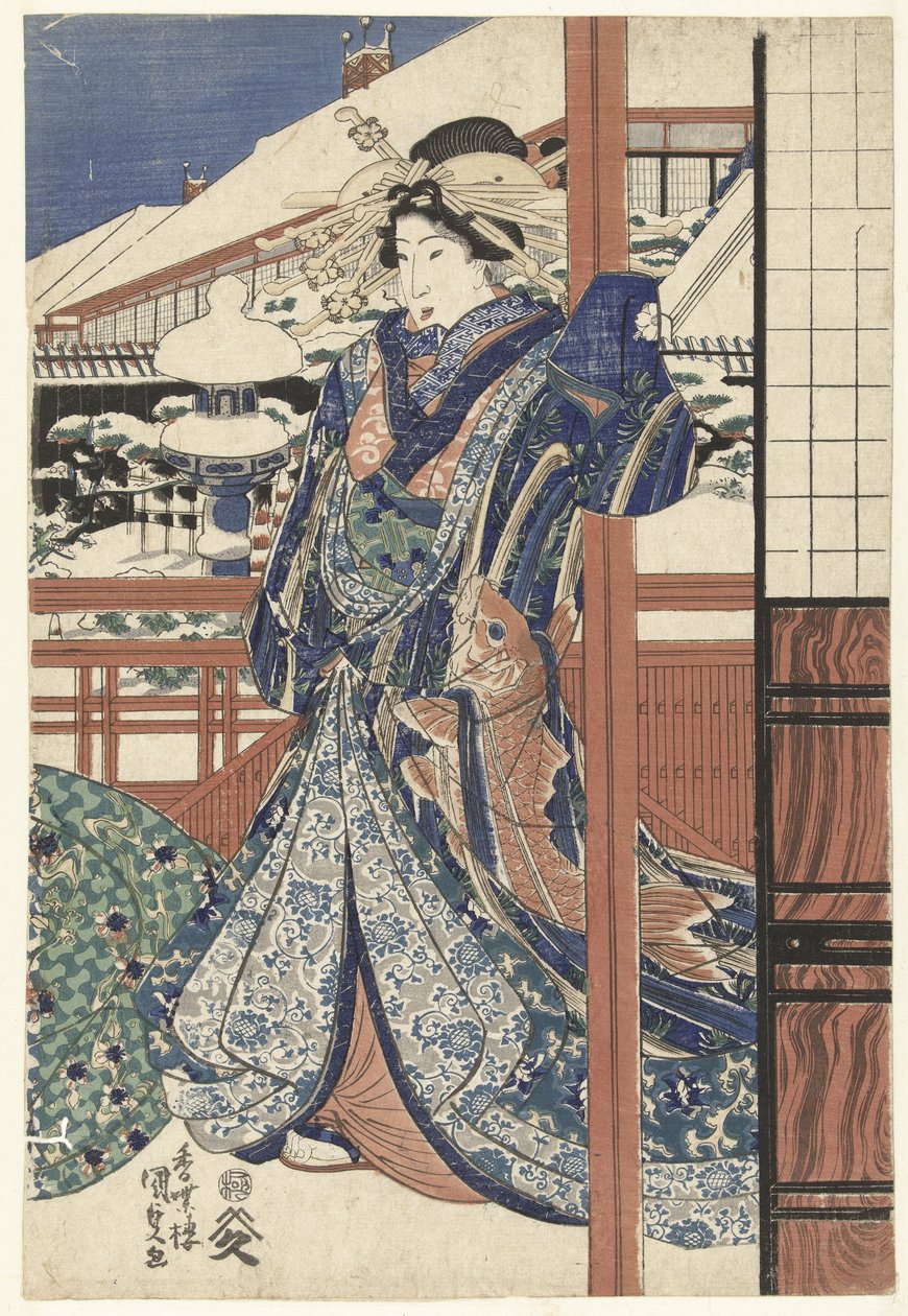 Mulher no jardim de inverno de Utagawa Kunisada (I)