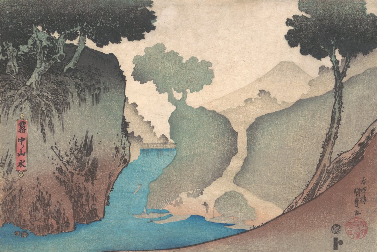 Paisagem na Névoa, meados do século 19, meados do século 19. de Utagawa Kunisada