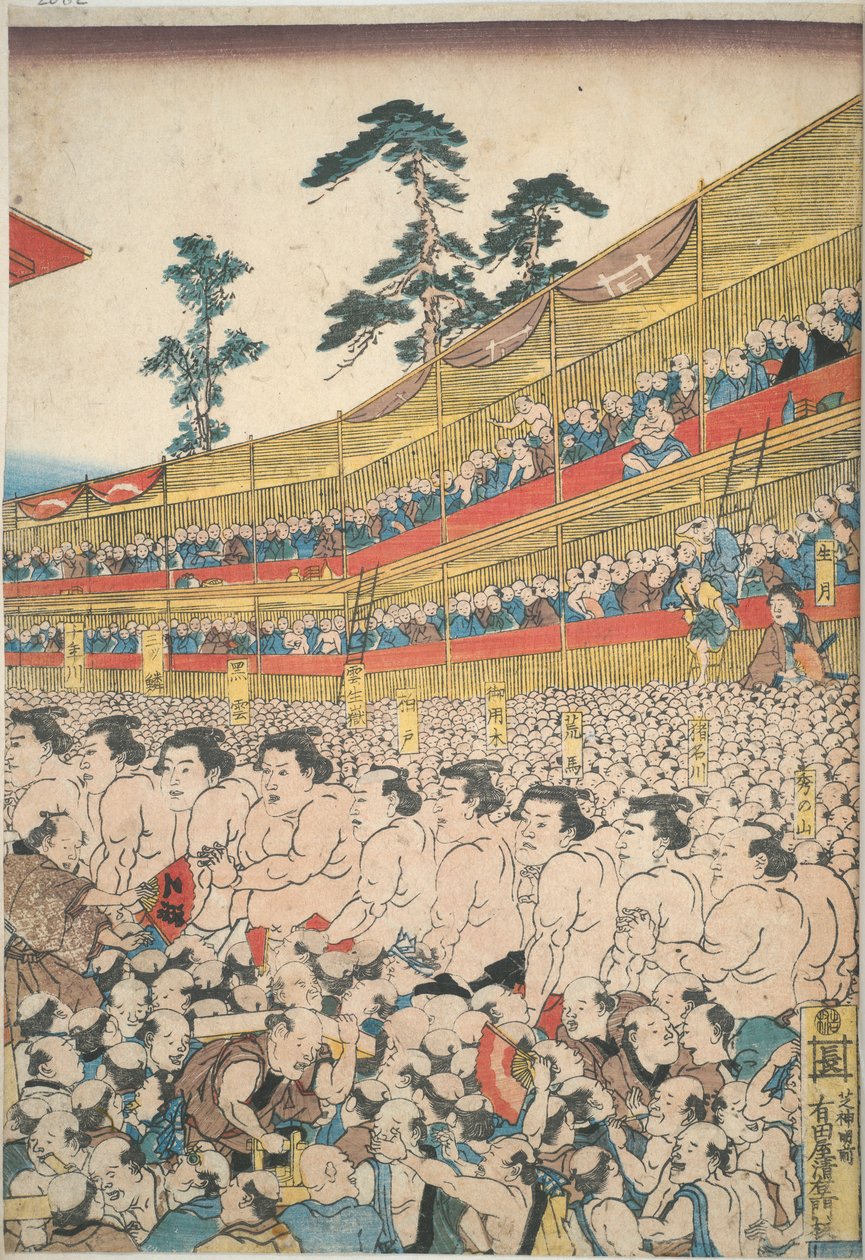 Fotos do Grande Festival de Sumô de Utagawa Kunisada