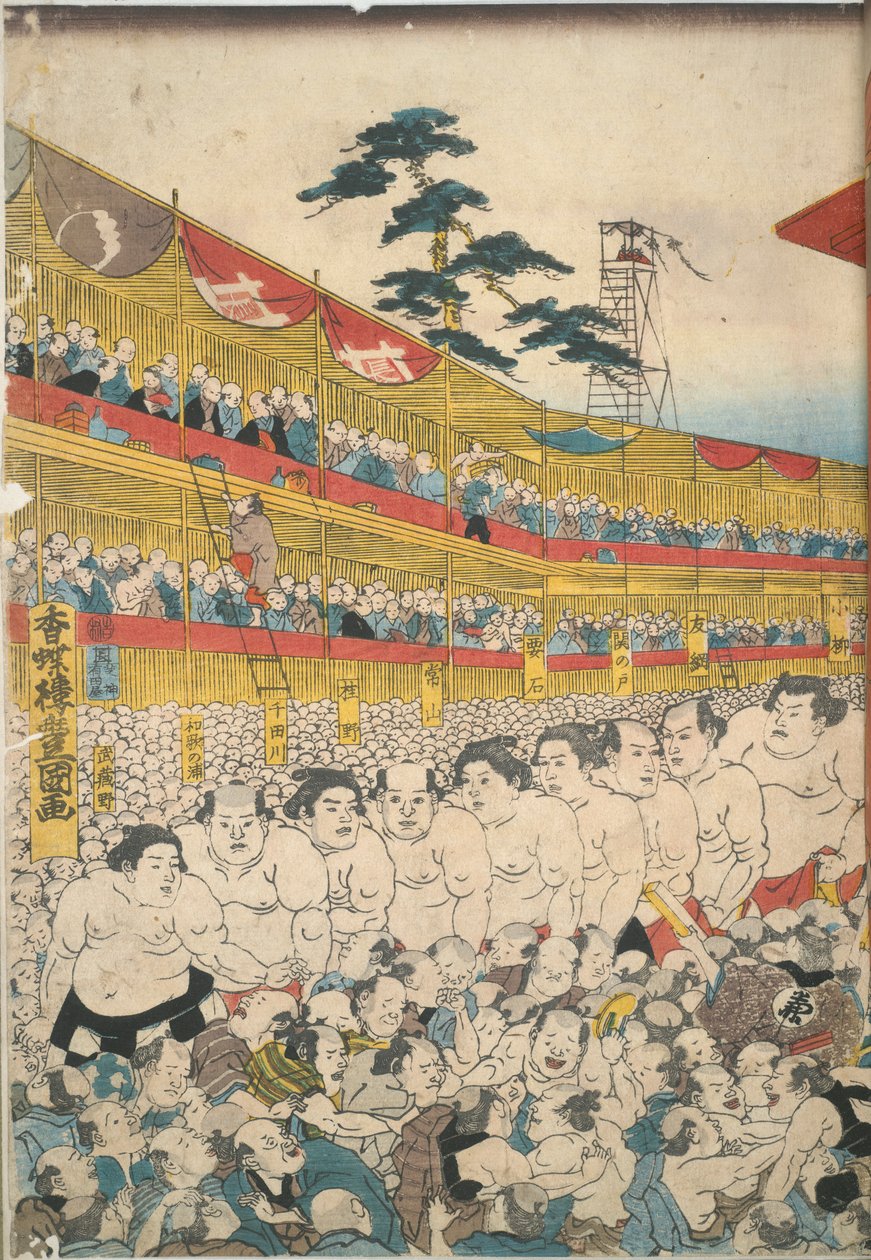 Fotos do Grande Festival do Sumô de Utagawa Kunisada