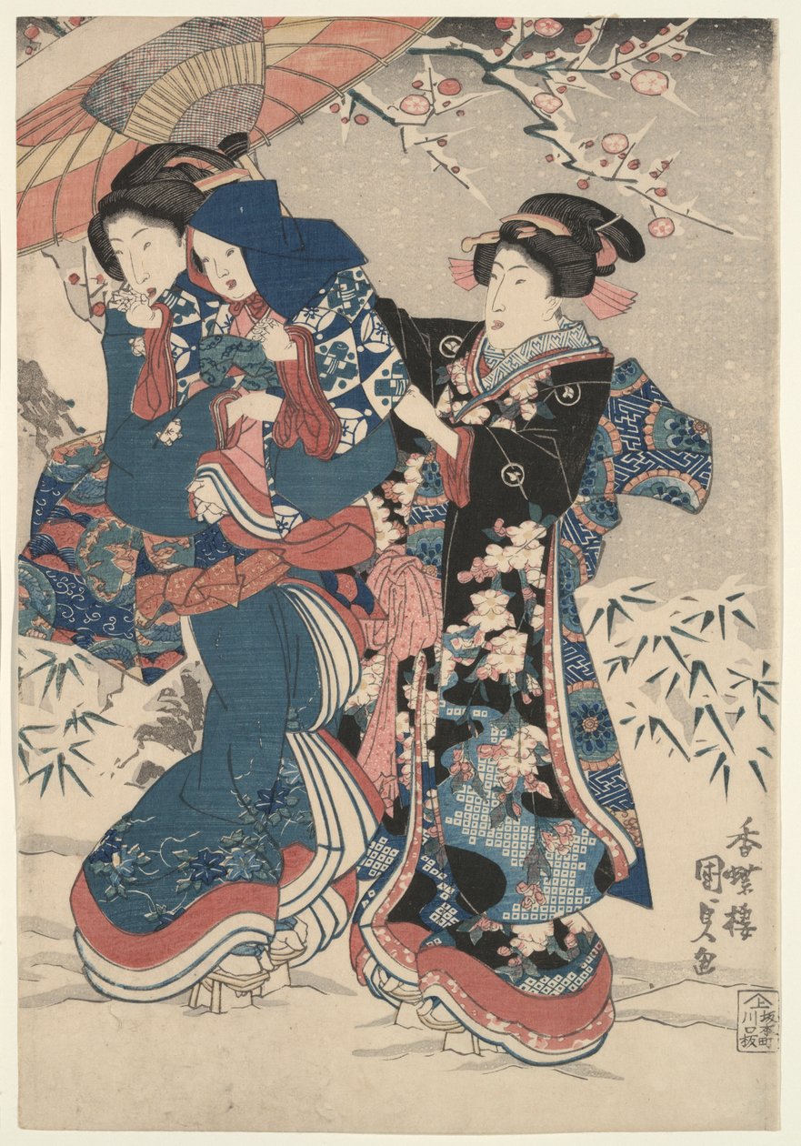 Luta de Neve de Utagawa Kunisada