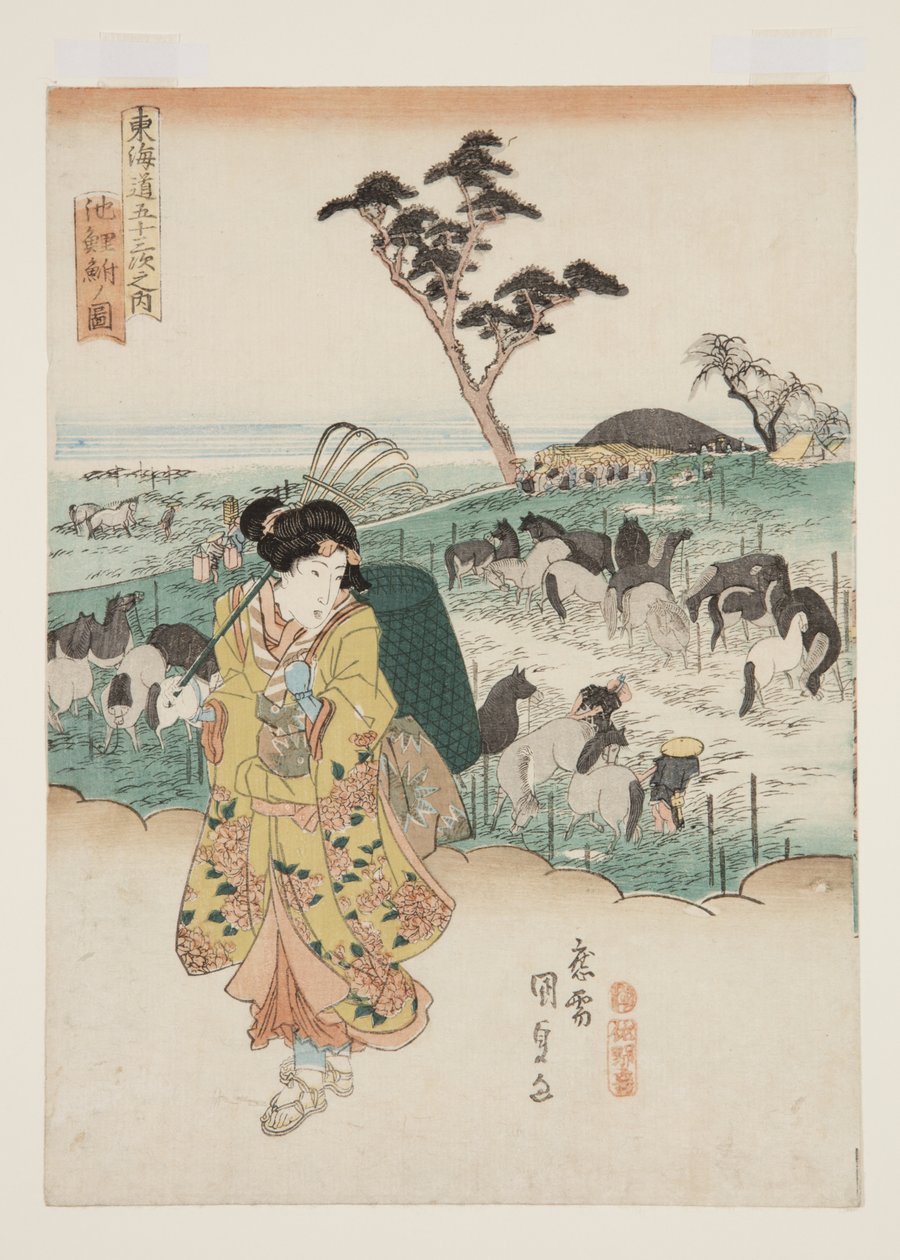 Vista de Chiry? (Chiry? no zu) (impressão a cores do bloco de madeira) de Utagawa Kunisada