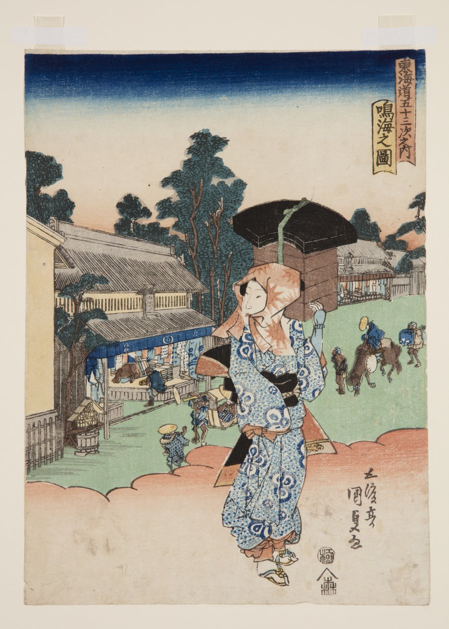 Vista de Narumi (Narumi no zu) (impressão em bloco de madeira a cores) de Utagawa Kunisada