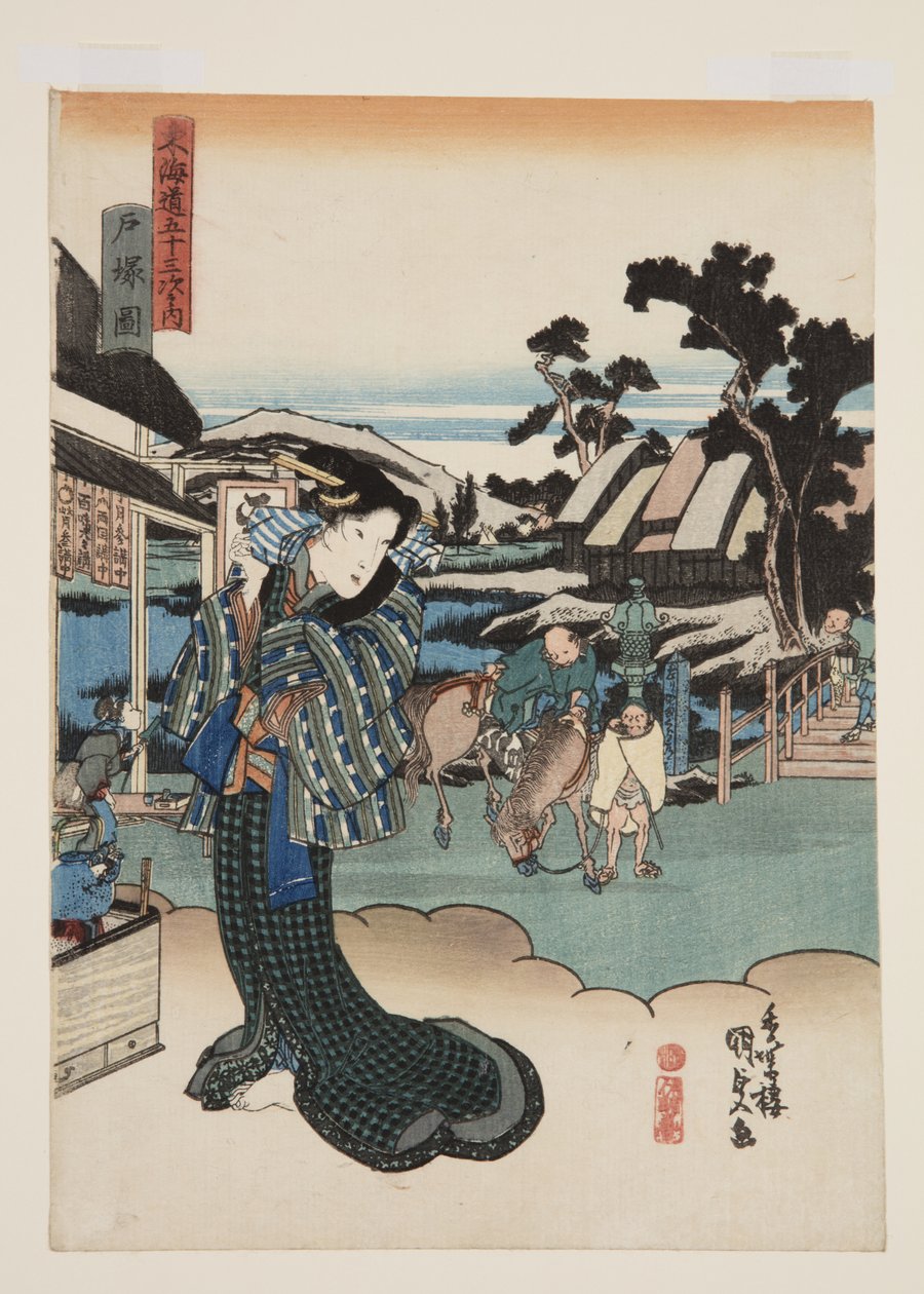 Vista da Totsuka (Totsuka zu) (impressão em bloco de madeira a cores) de Utagawa Kunisada
