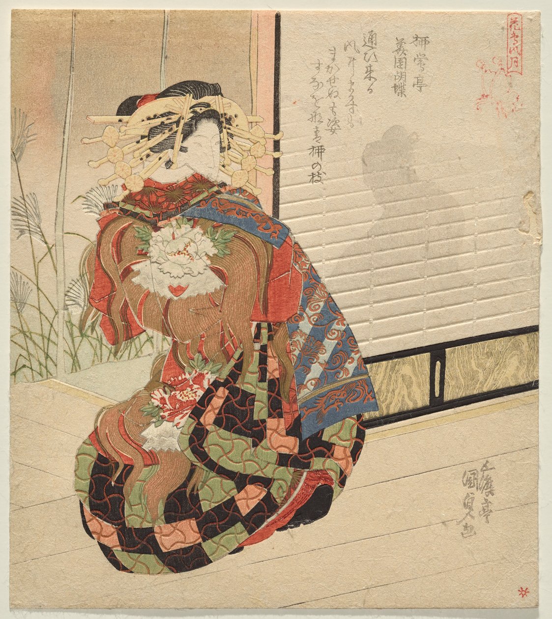 Vento, da série Pássaro e Flor, Vento e Lua de Utagawa Kunisada