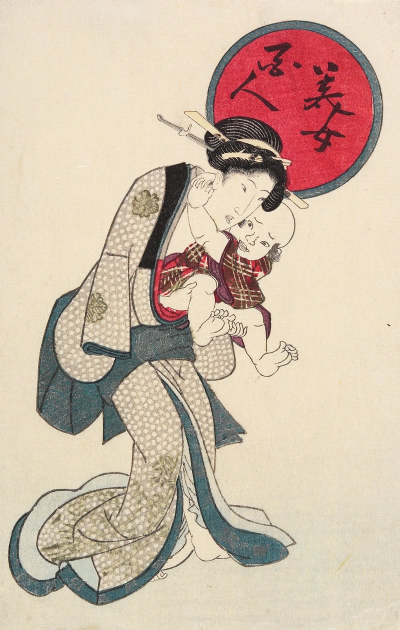 Mulher com um bebé de Utagawa Kunisada