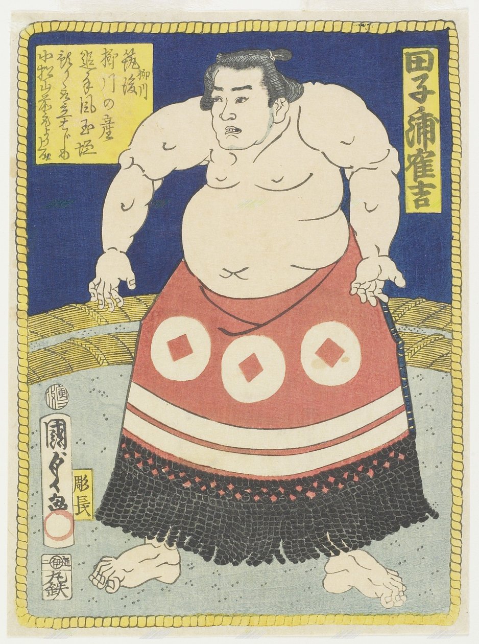 Lutador Tagonoura Tsurukichi, março de 1866 de Utagawa Kunisada II