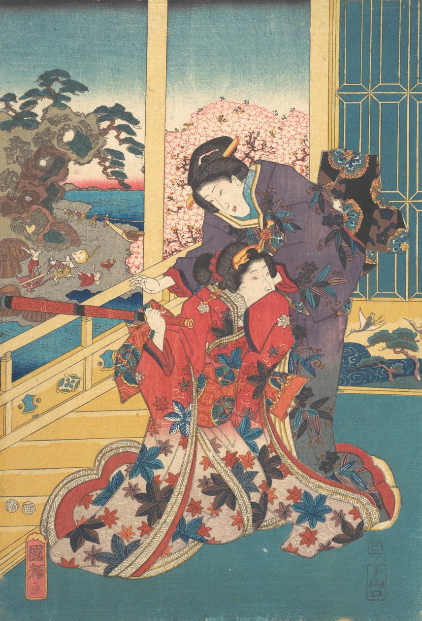 F ぉ ぉ ぉ flor à prova de f, 1853. de Utagawa Kuniteru