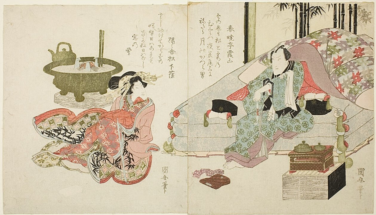 Um casal no quarto de Utagawa Kuniyasu