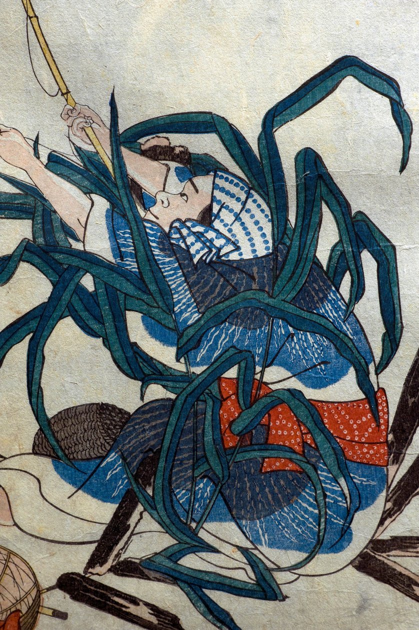 Angler; Lagosta e Arca (Okazuri / Ebi ni akagai) Série Witty Shadow Pictures (Sono omokage hodo utsuhie), c.1848 de Utagawa Kuniyoshi