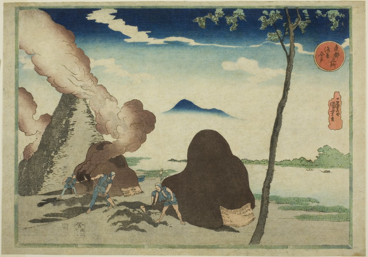 Asakusa Imado, da série "Lugares Famosos na Capital Oriental (Toto Meisho)" de Utagawa Kuniyoshi