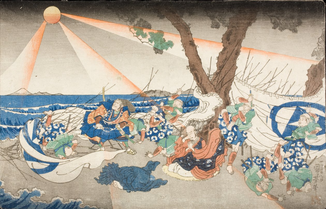 No local de execução de Tatsunokuchi, província de Sagami de Utagawa Kuniyoshi