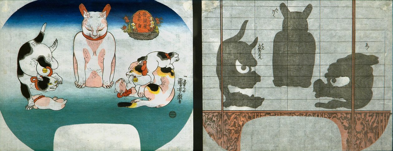 Gatos: Leão do Templo Chinês de Utagawa Kuniyoshi