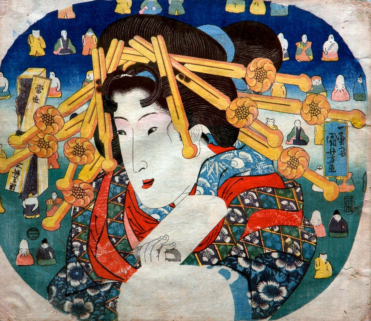 Série Courtesan: Modern Three Hardships for Women (Tōsei sanpukutsui), c.1833 de Utagawa Kuniyoshi