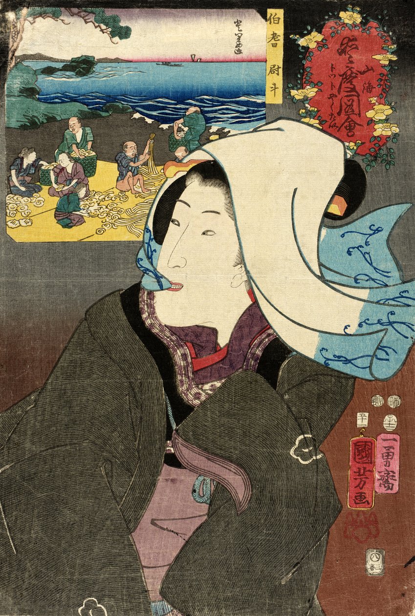 Abalone seco de Hōki de Utagawa Kuniyoshi