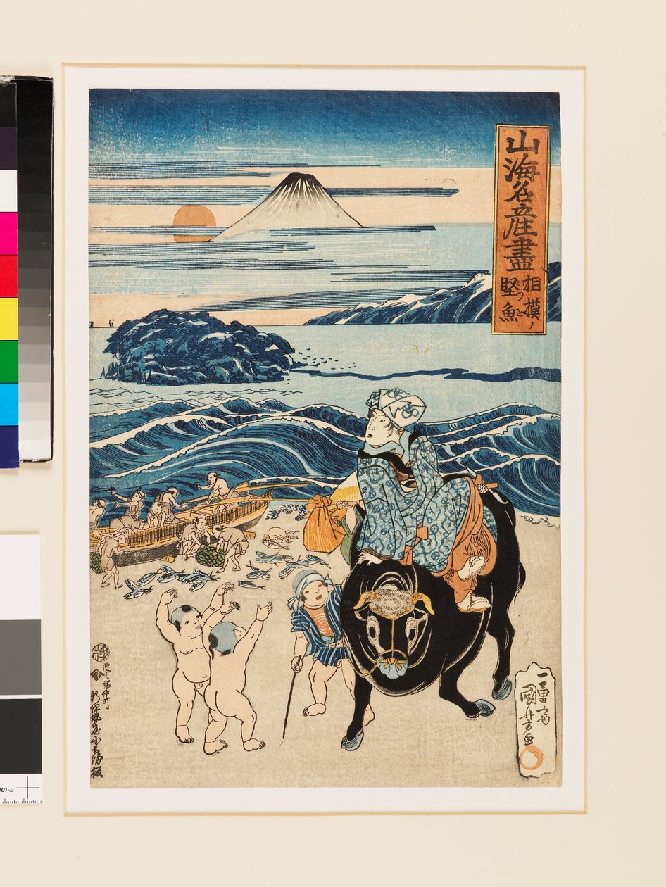 Peixe seco de Sagami, 1823 (xilogravura) de Utagawa Kuniyoshi