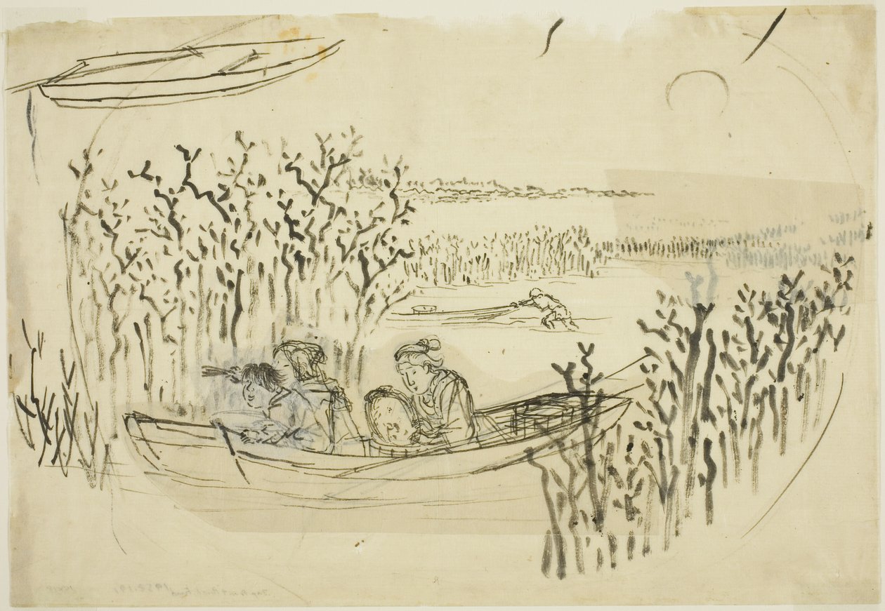 Coletando algas marinhas em Omori de Utagawa Kuniyoshi