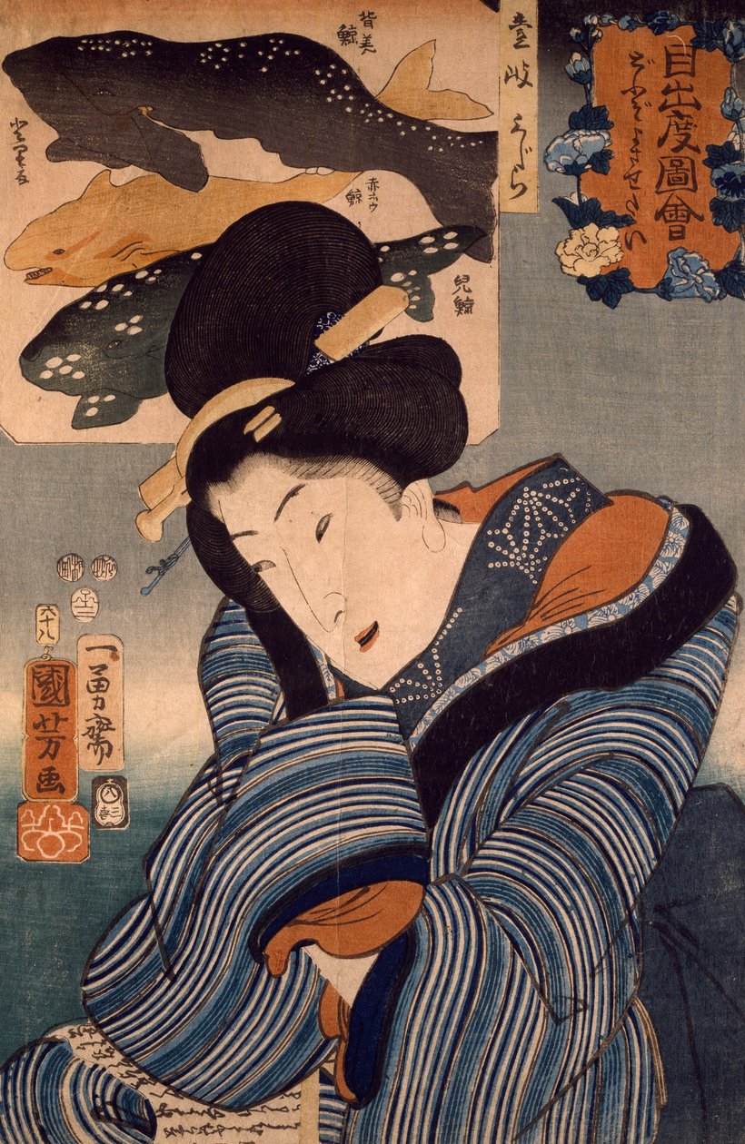 Gostaria que ele estivesse aqui, Mulher da Província de Iki, de Utagawa Kuniyoshi de Utagawa Kuniyoshi