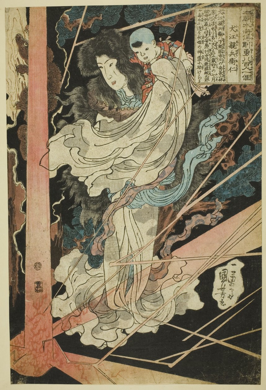 Inu-e Shinbyo-e Masashi, da série Te de Utagawa Kuniyoshi