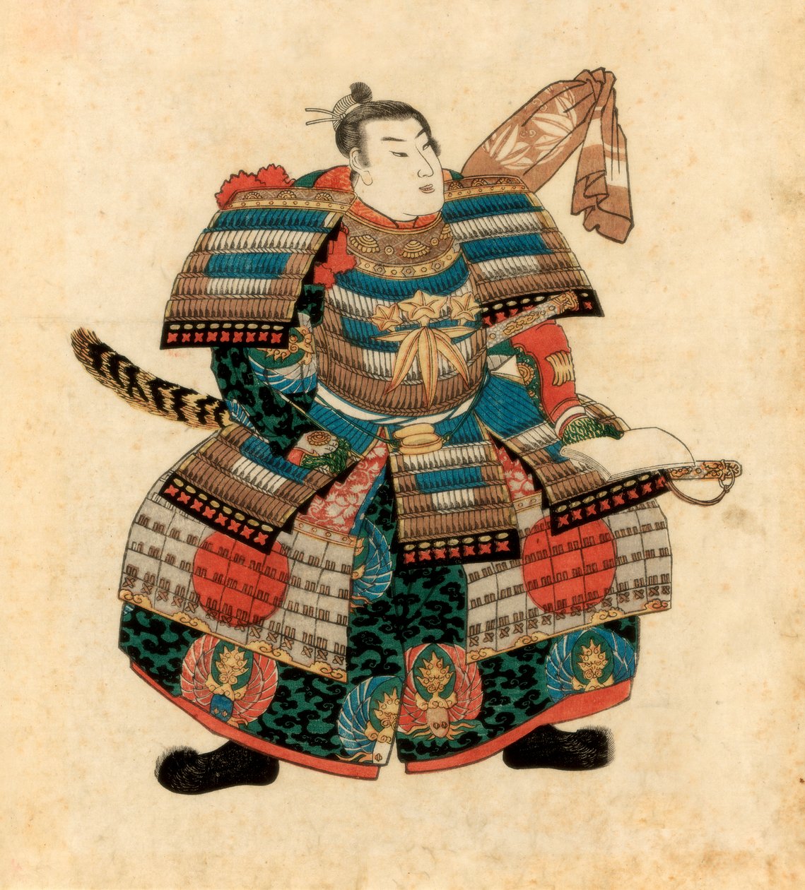 Senhor da guerra japonês Minamoto no Yoritomo, 1845. de Utagawa Kuniyoshi