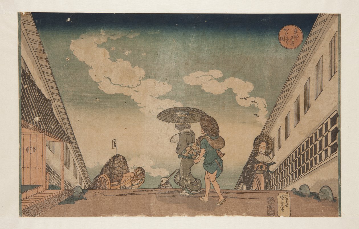 Kasumigaseki (impressão a cores em bloco de madeira) de Utagawa Kuniyoshi
