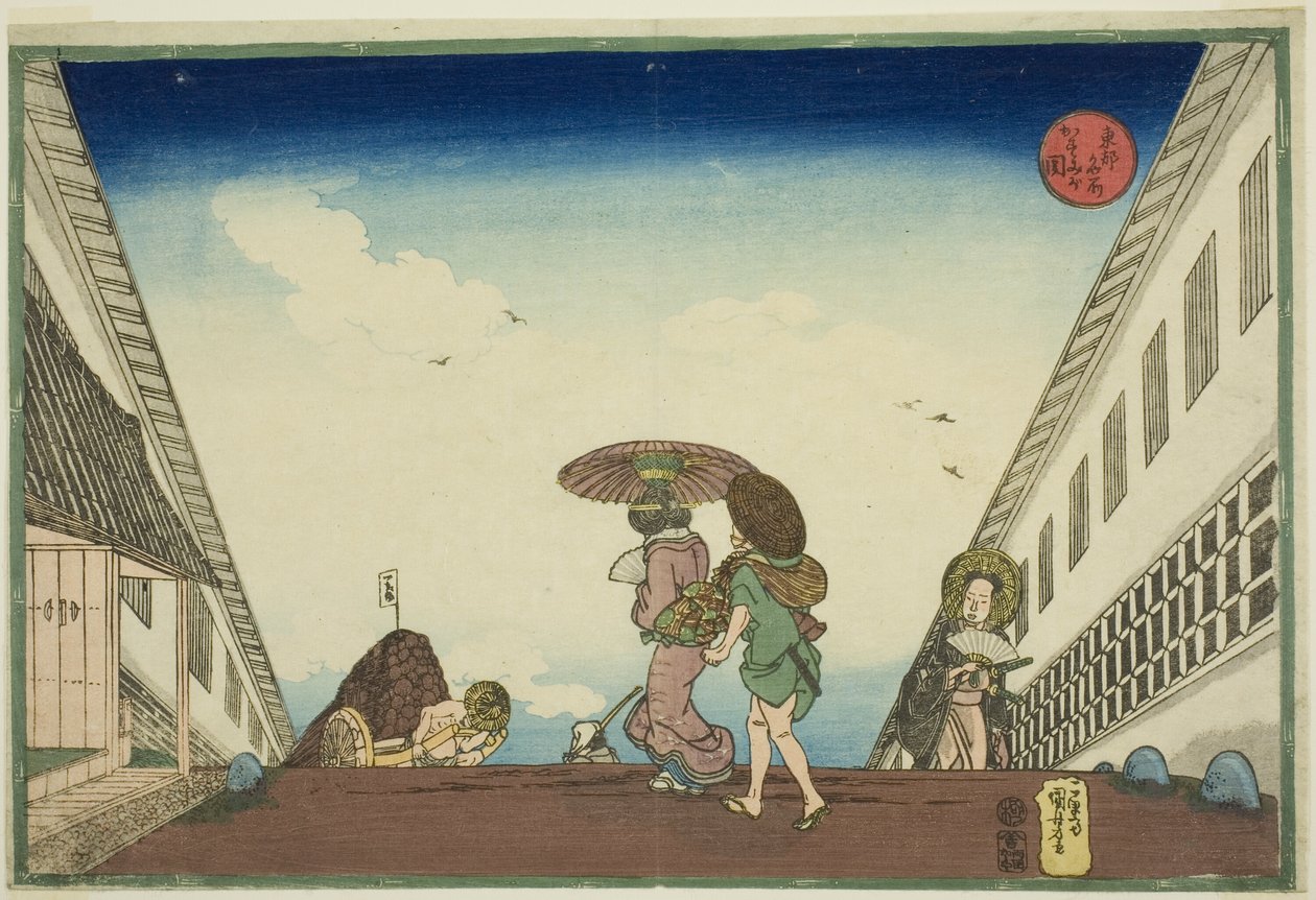 Kasumigaseki, da série "Lugares Famosos na Capital Oriental (Toto meisho)" de Utagawa Kuniyoshi
