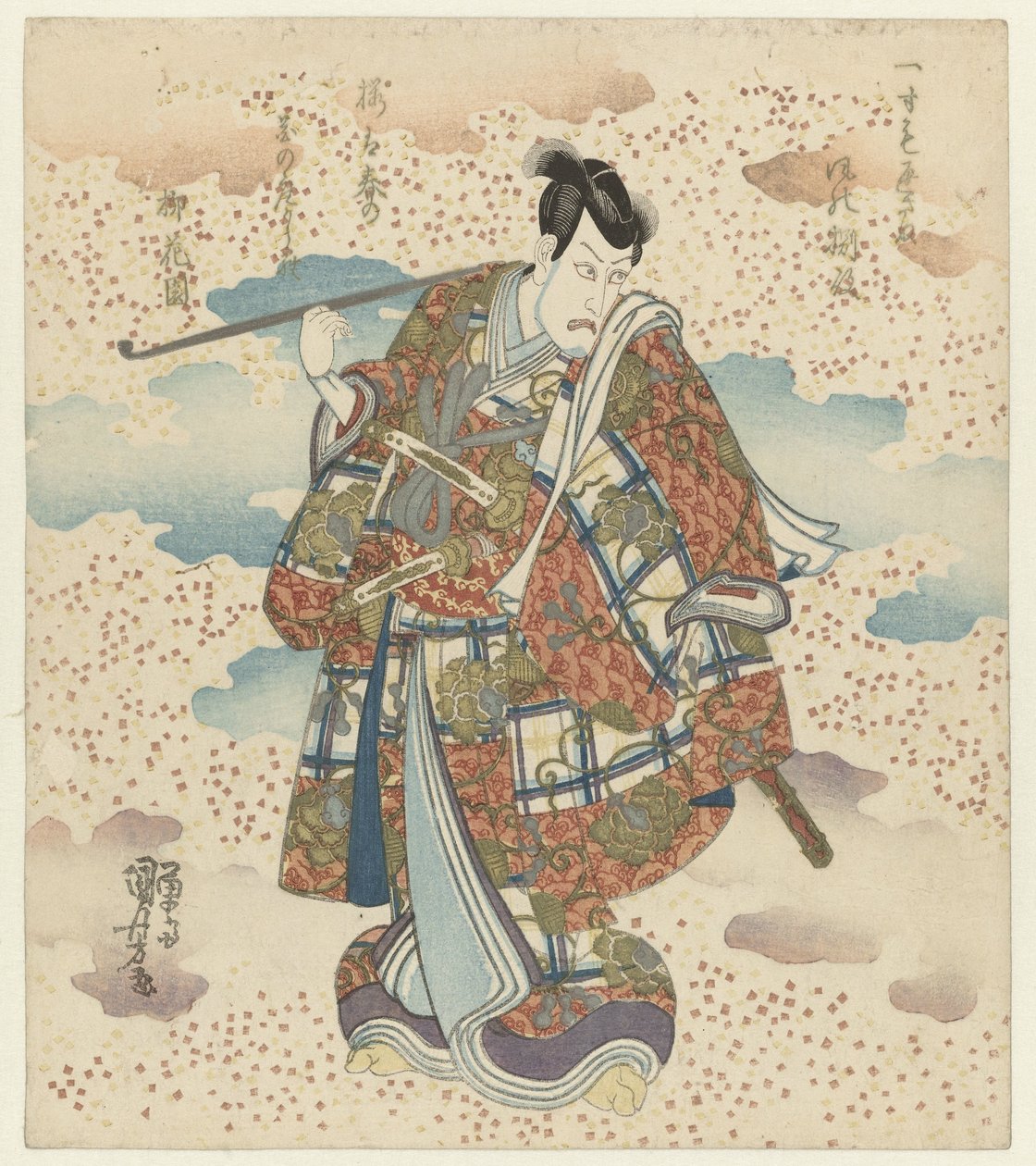 Homem com cano longo de Utagawa Kuniyoshi